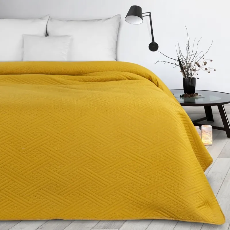 Přehoz na postel ELIAN II. mustard/hořčicová 170x210 cm Mybesthome Cenově Výhodný