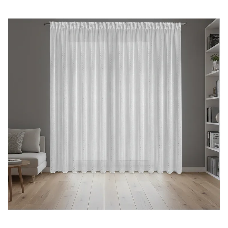 Dekorační vzorovaná záclona s řasící páskou se zadním tunýlkem PAULA bílá stříbrný potisk 400x250 cm MyBestHome Akční Cena