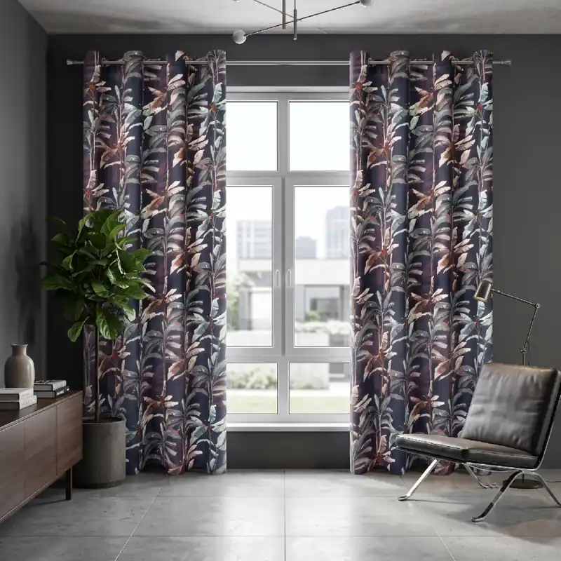 Oblíbený Dekorační vzorovaný velvet závěs s kroužky NIKOLA RINGS šedá 140x250 cm (cena za 1 kus) MyBestHome
