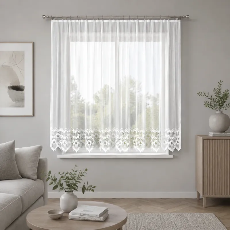 Nejlepší Cena Dekorační krátká vzorovaná záclona na žabky FELICJA LINE 300x160 cm MyBestHome