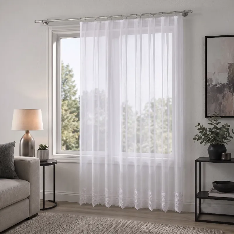 Dekorační žakárová záclona na žabky FELICJA LONG 200x250 cm (cena za 1 kus dlouhé záclony) MyBestHome Nejlepší Volba