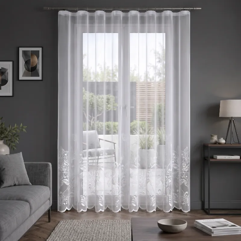 Tovární Cena Dekorační žakárová záclona s řasící páskou VALERIA 250 bílá 200x250 cm MyBestHome