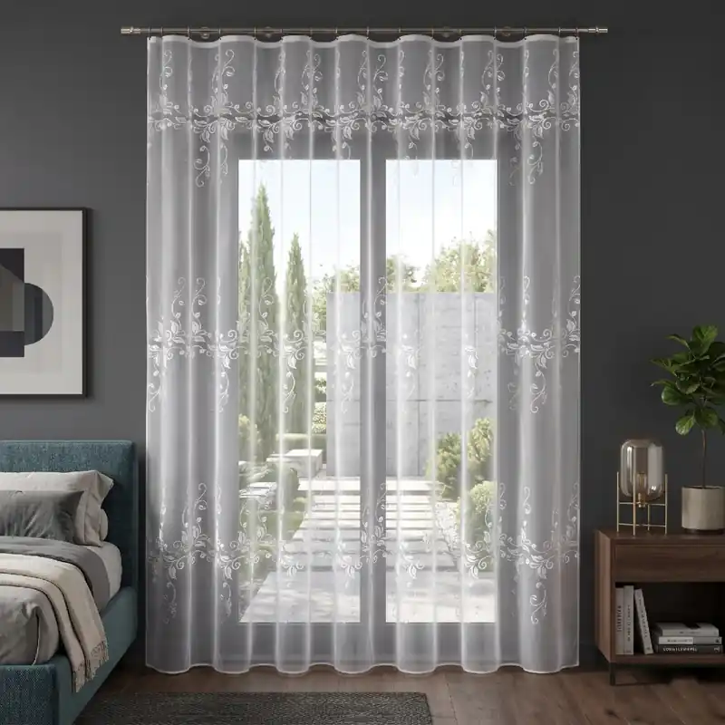 Ověřený Dekorační žakárová záclona s řasící páskou KAMILA 250 bílá 200x250 cm MyBestHome