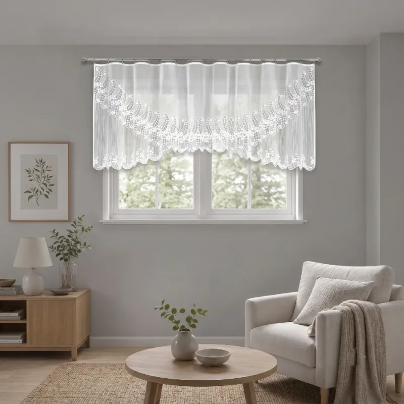 Dekorační žakárová záclona s řasící páskou JANAI 90 bílá 300x90 cm MyBestHome Autentický