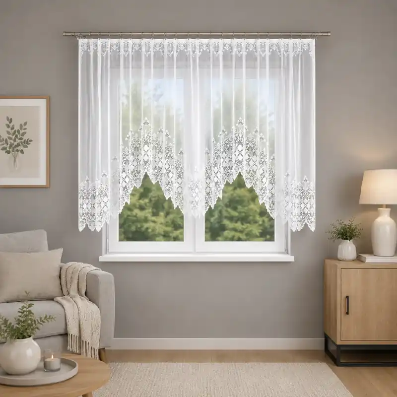 Dekorační oblouková krátká záclona na žabky NADIA 160 bílá 300x160 cm MyBestHome Vysoce Kvalitní