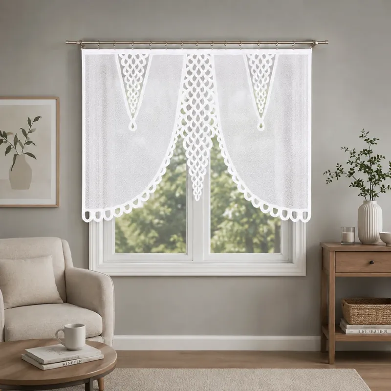 Super Cena Dekorační panelová oblouková záclona ERYKA 160 bílá 160x140 cm MyBestHome