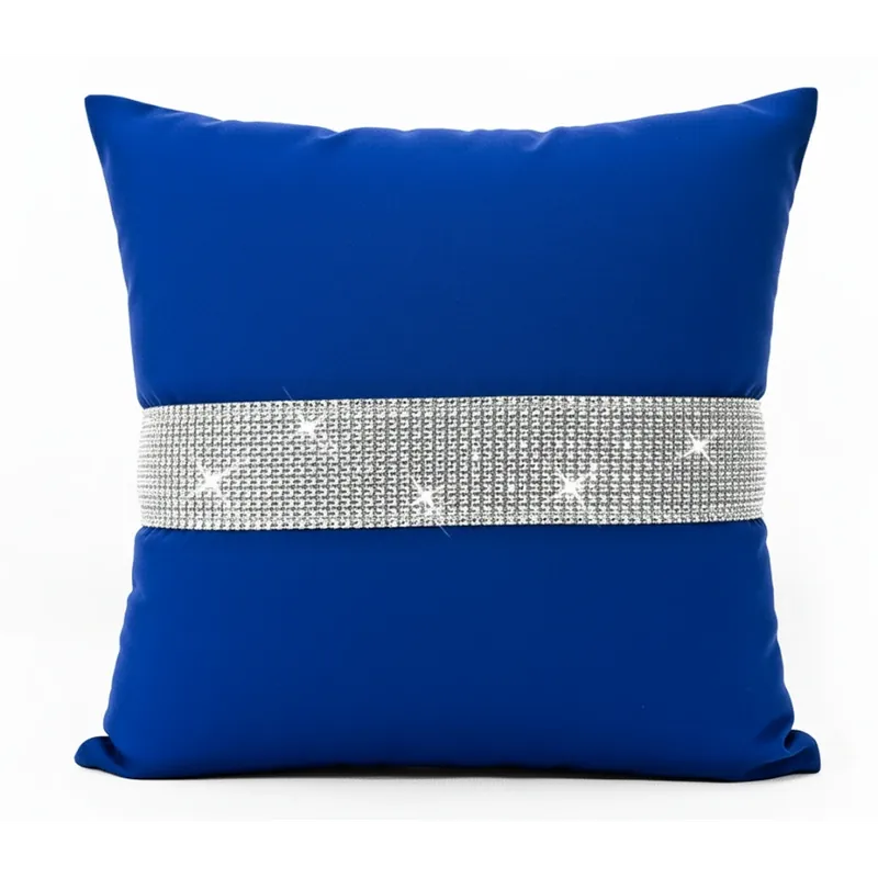 Polštář GLAM se zirkony modrá 40x40 cm Mybesthome Nejlepší Volba