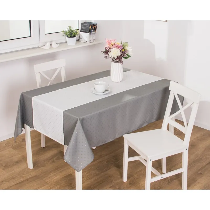 Hit Sezóny Ubrus - běhoun na stůl MIGOT krémová/stříbrná 40x140 cm Mybesthome