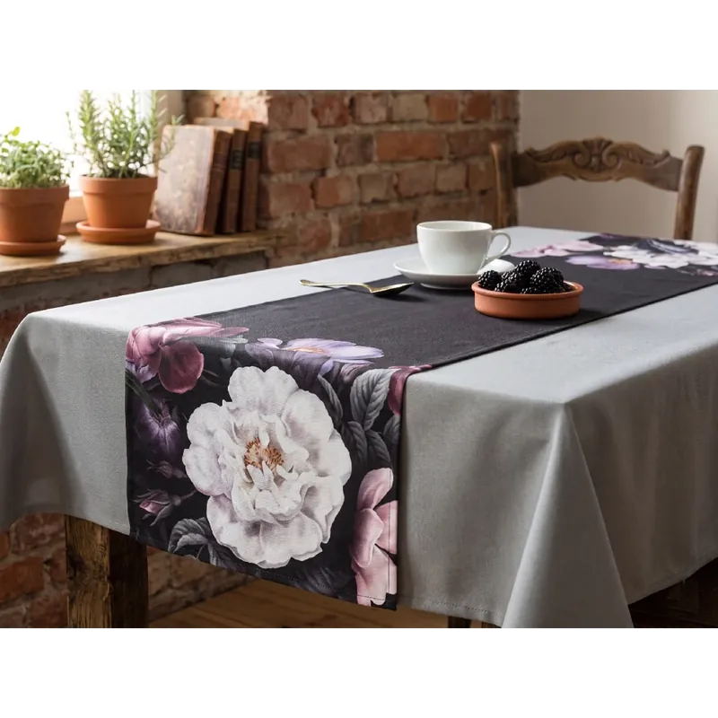 Výprodej Ubrus - běhoun na stůl LUCIA černá 40x140 cm Mybesthome
