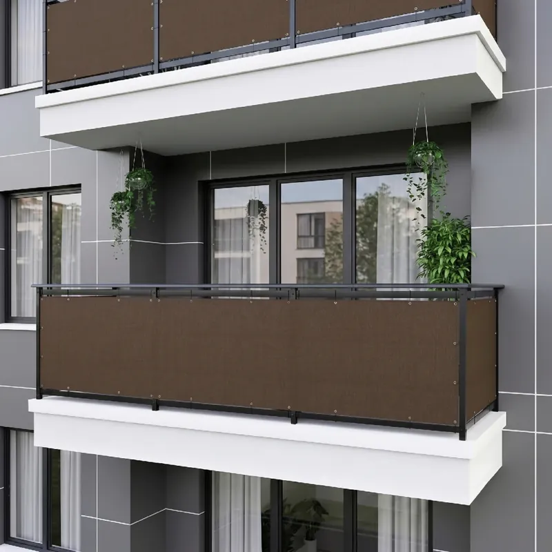 Horká Nabídka Balkonová zástěna OSLO hnědá, výška 80 cm, šířka různé rozměry MyBestHome