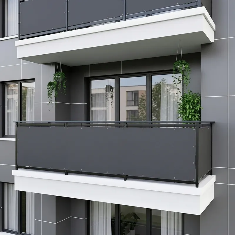 Balkonová zástěna OSLO grafitová, výška 80 cm, šířka různé rozměry MyBestHome Autentický
