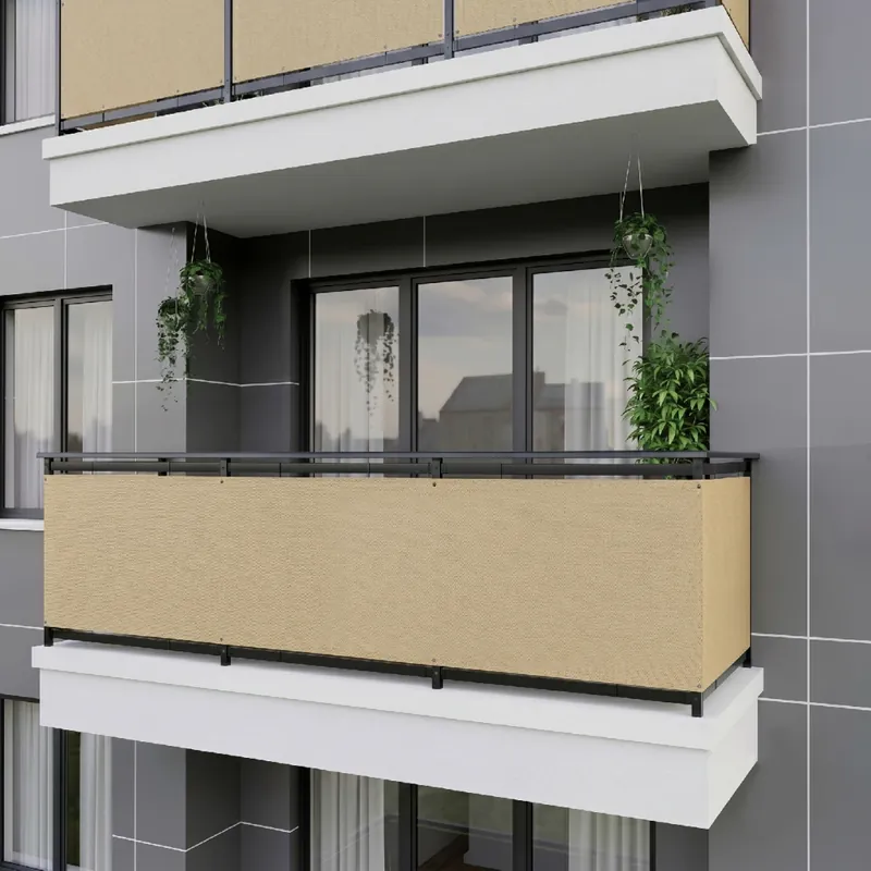 Zlevněný Balkonová zástěna OSLO béžová, výška 90 cm, šířka různé rozměry MyBestHome