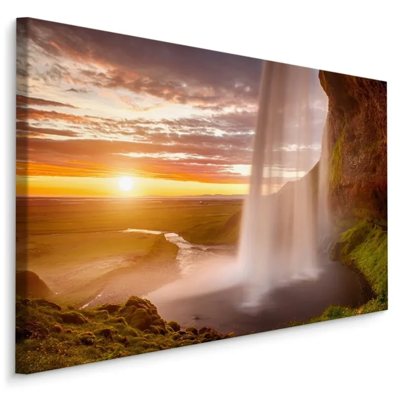 Plátno Vodopád Seljalandsfoss Na Islandu Sleva