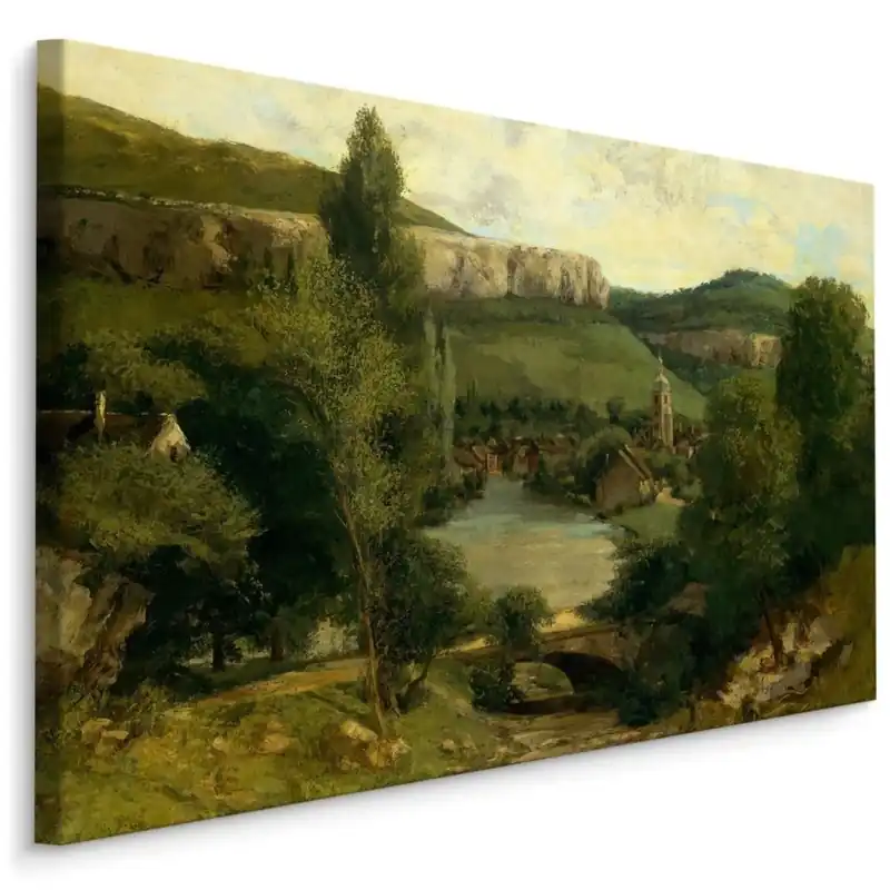 Plátno Gustave Courbet "Ornans View" Reprodukce Levný