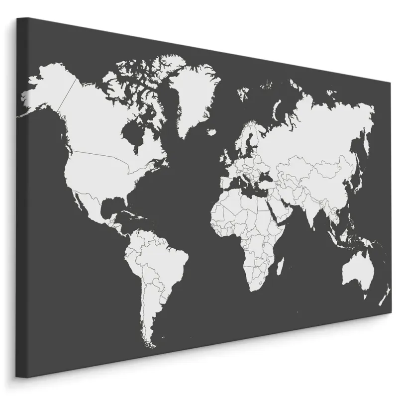 Plátno Klasická Mapa Světa Nová Kolekce