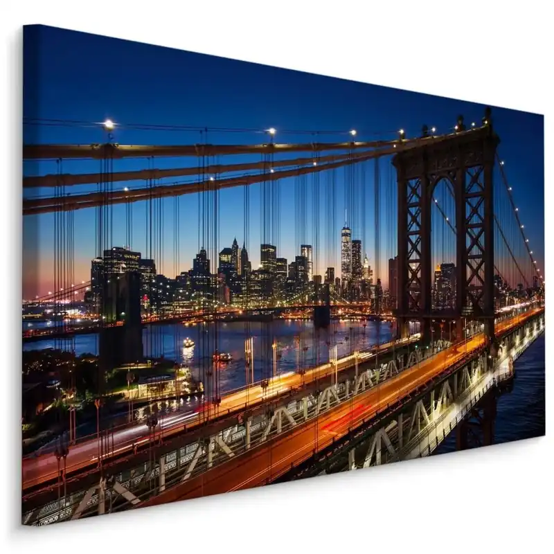 Plátno 3D Noční Pohled Na Most Manhattan Ihned K Objednání