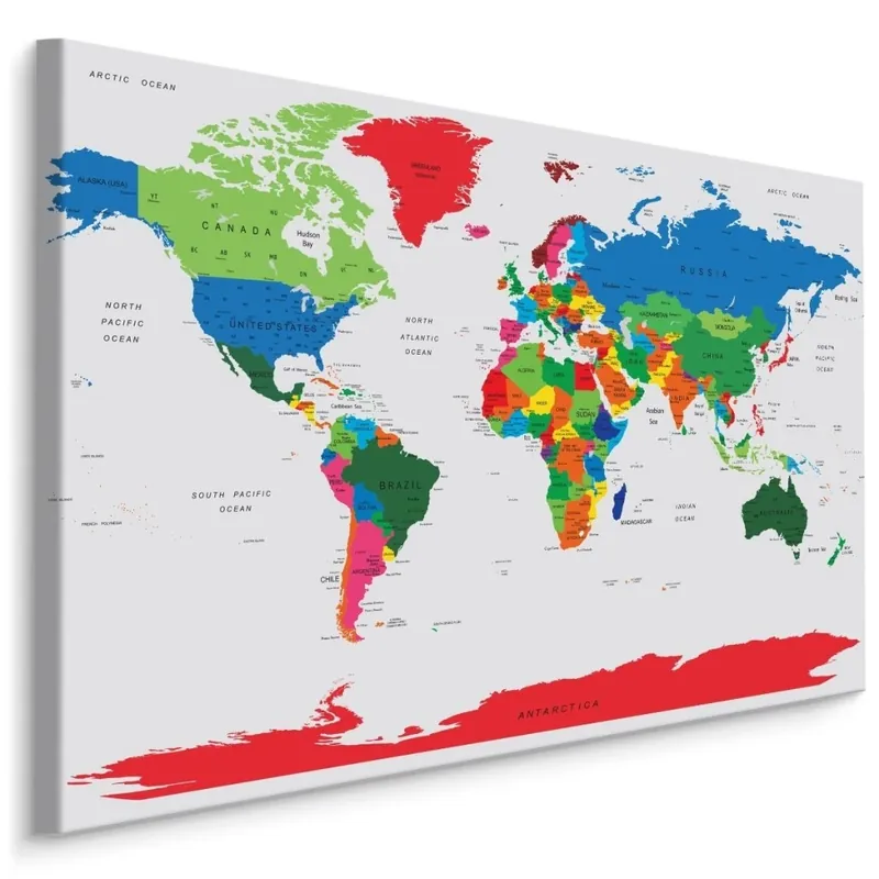 Plátno Barevná Světová Politická Mapa Hit Sezóny