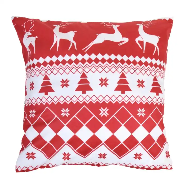 Výhodná Nabídka Vánoční polštář JINGLE VELVET bílá/červená 40x40 cm