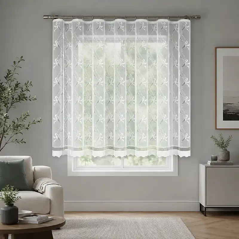 Levný Dekorační žakárová záclona s řasící páskou TAMARA 150 bílá 300x150 cm MyBestHome