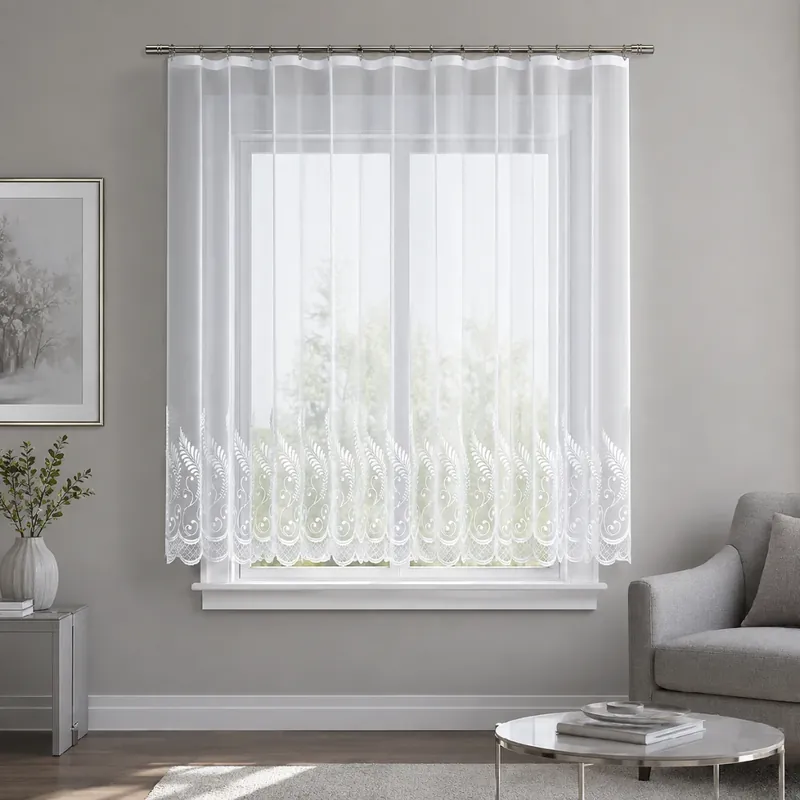 Novinka Dekorační žakárová záclona s řasící páskou YUKO 160 bílá 300x160 cm MyBestHome