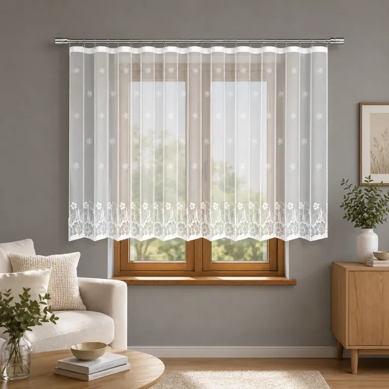 Dekorační žakárová záclona s řasící páskou DANIELA 90 bílá 300x90 cm MyBestHome Víkendová Akce