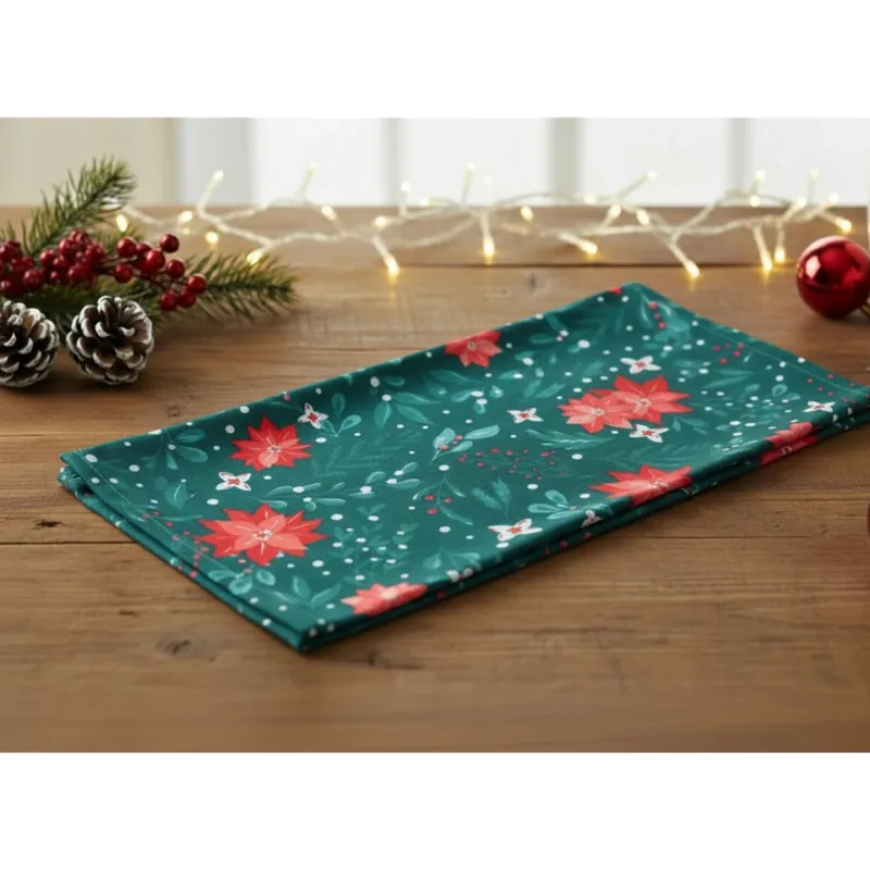 Nejlepší Volba Vánoční bavlněná utěrka JINGLE BELLS zelená/červená 45x65 cm 100% bavlna