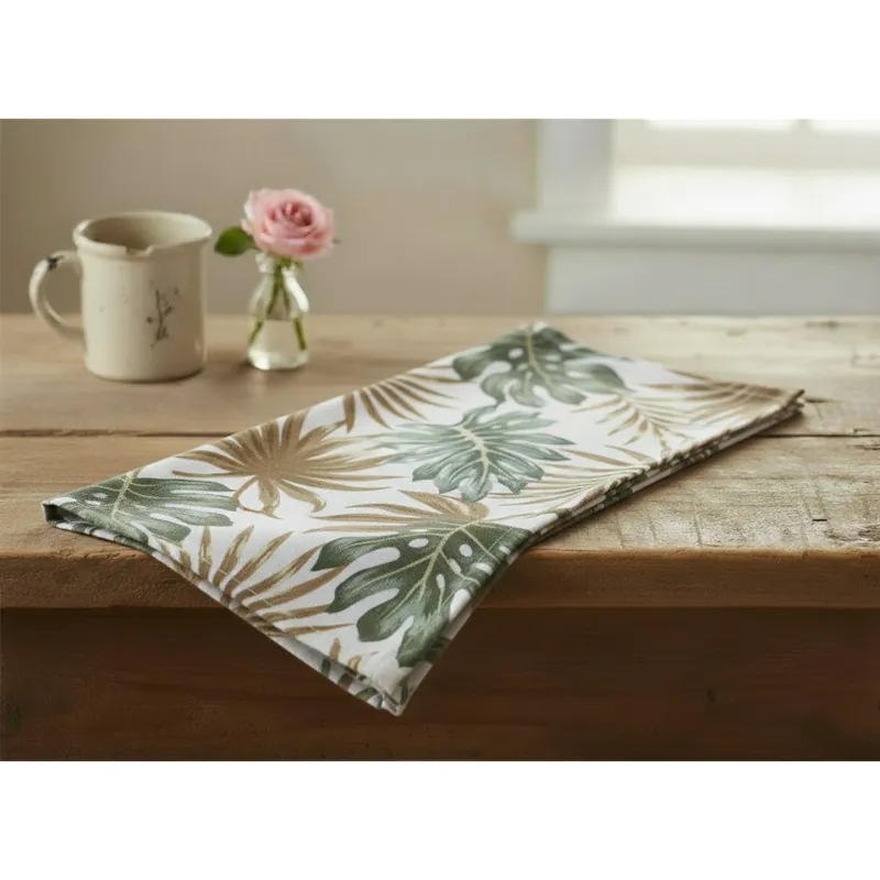 Kuchyňská bavlněná utěrka LEAFY béžová 45x65 cm 100% bavlna Horká Nabídka
