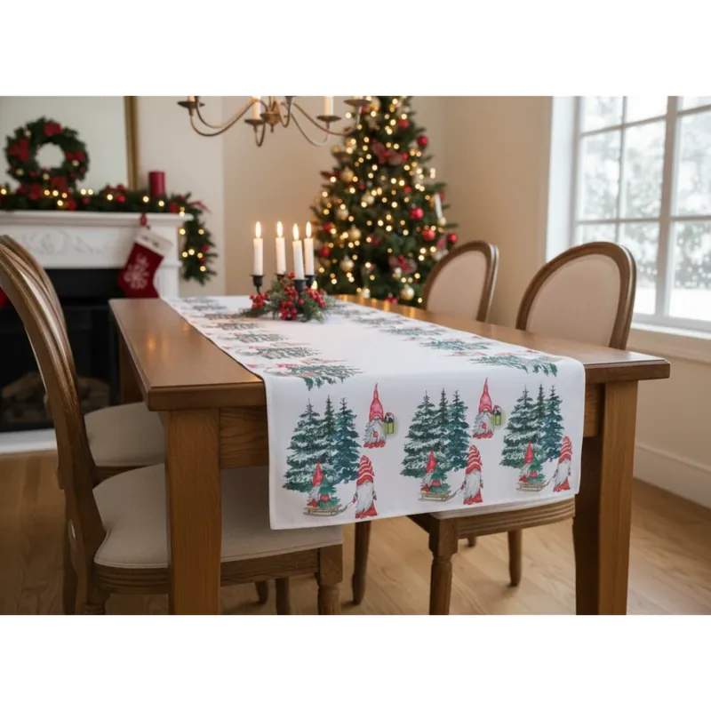 Vánoční ubrus - běhoun na stůl CHRISTMAS ELF 60x120 cm Mybesthome Cenově Výhodný