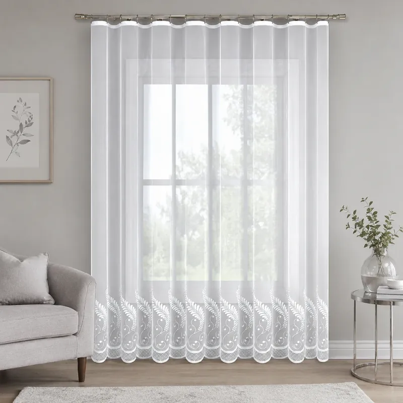 Dekorační žakárová záclona s řasící páskou YUKO 230 bílá 200x230 cm MyBestHome Nejprodávanější