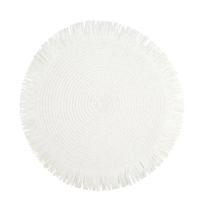 Prostírání kulaté BOHO I. bílá Ø 38 cm Mybesthome Finální Výprodej