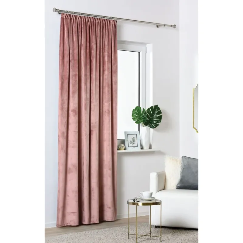Dekorační VELVET závěs s řasící páskou VELUTTO růžová 140x260 cm (cena za 1 kus) MyBestHome Vrácení Zdarma