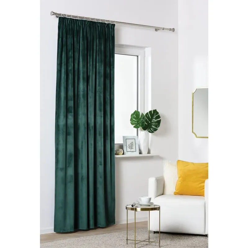 Must-Have Dekorační VELVET závěs s řasící páskou VELUTTO zelená 140x260 cm (cena za 1 kus) MyBestHome