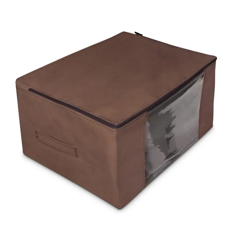 Speciální Cena Úložný box-organizér na lůžkoviny a oblečení, hnědá, 60x45x30 cm Mybesthome