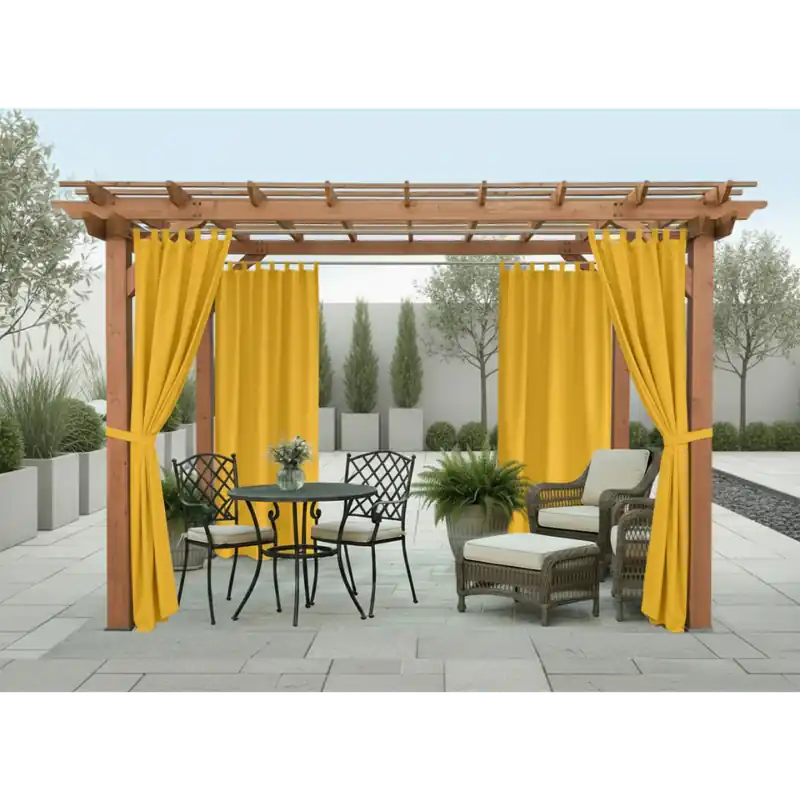 Výprodej Venkovní zahradní závěs s poutky SANTIAGO color 40 mustard/hořčicová, různé rozměry MyBestHome (cena za 1 kus)