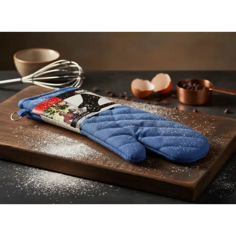 Vrácení Zdarma GRILL bavlněná rukavice 1 ks BBQ GLOVE modrá 100% bavlna 18x42 cm Balení 1 kus - levá rukavice