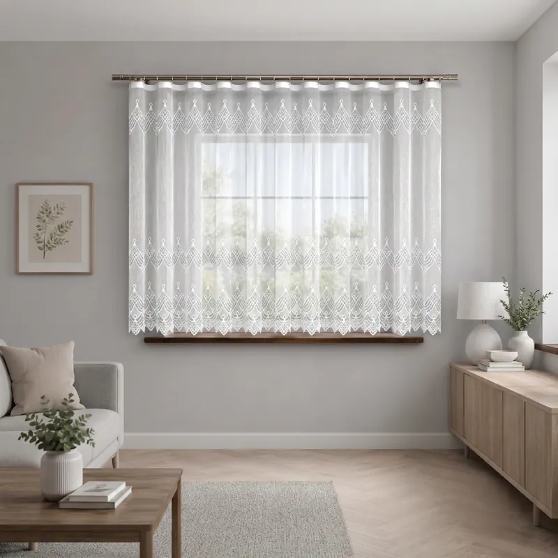 Dekorační žakárová záclona s řasící páskou AKRAM 160 bílá 300x160 cm MyBestHome Aktuální