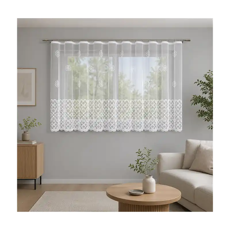 Dekorační žakárová záclona s řasící páskou ERIA 160 bílá 300x160 cm MyBestHome Nízká Cena