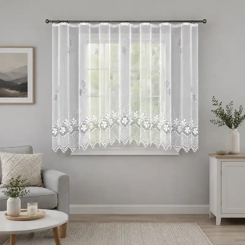 Top Prodej Dekorační žakárová záclona s řasící páskou JOANA 160 bílá 400x160 cm MyBestHome