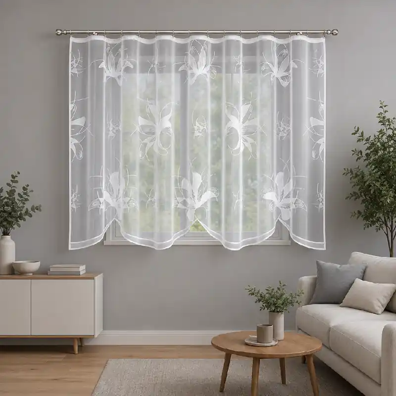 Výprodej Dekorační žakárová záclona s řasící páskou PAULINA 150 bílá 300x150 cm MyBestHome