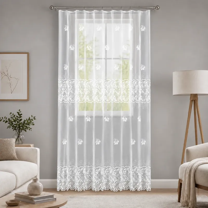 Dekorační žakárová záclona s řasící páskou LUSYA 250 bílá 200x250 cm MyBestHome Nová Kolekce