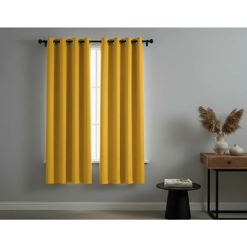 Rychlé Dodání Zatemňovací krátký závěs s kroužky FLAVIA- BLACKOUT 135x180 cm mustard/hořčicová (cena za 1 kus) Mybesthome