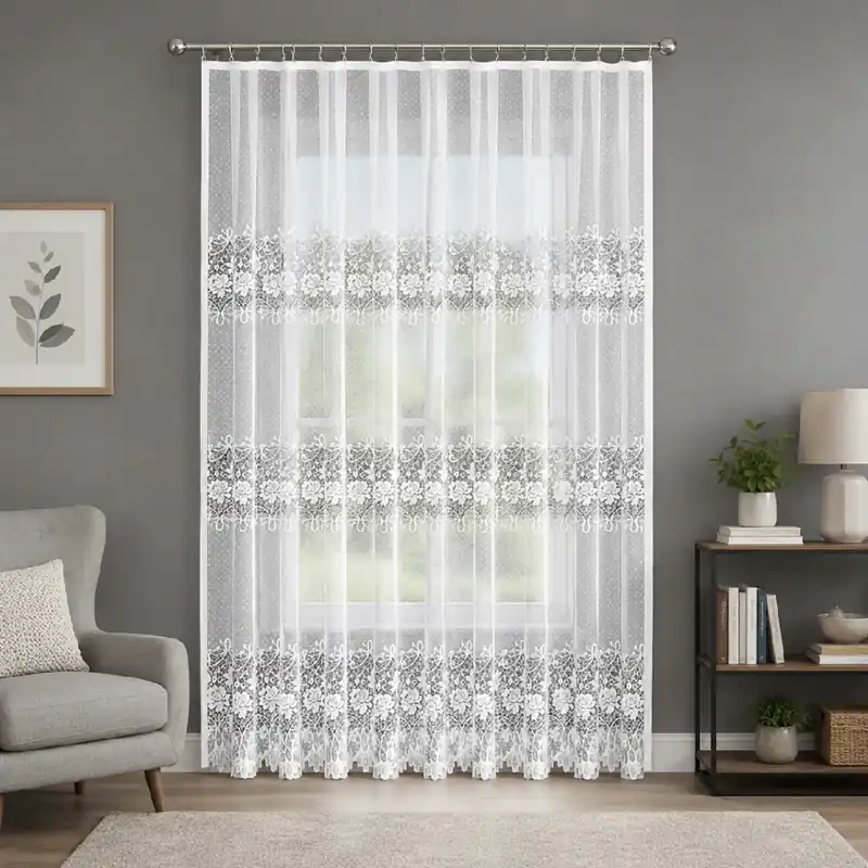 Vysoce Kvalitní Dekorační žakárová záclona na žabky DEMETRIA LONG 300x250 cm (cena za 1 kus dlouhé záclony) MyBestHome