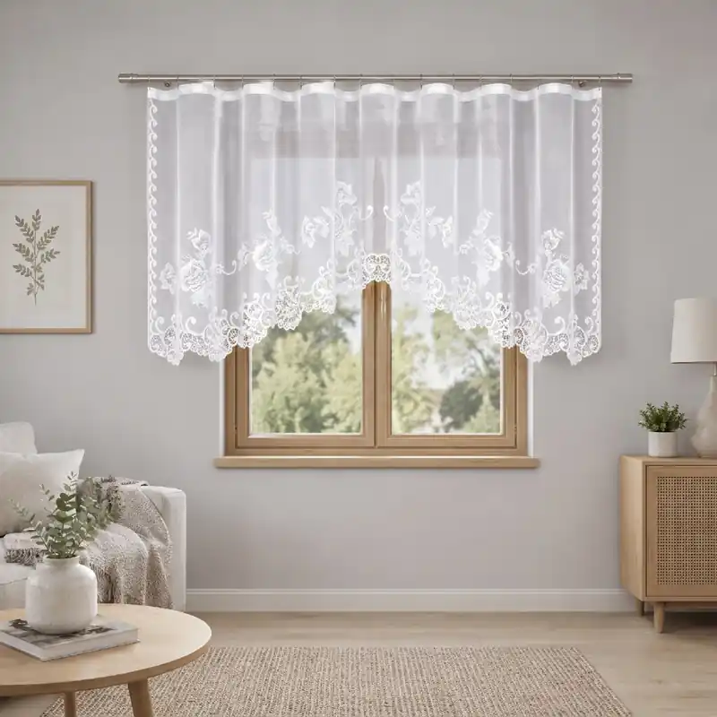 Omezená Nabídka Dekorační žakárová záclona s řasící páskou DEYSI 115 bílá 300x115 cm MyBestHome