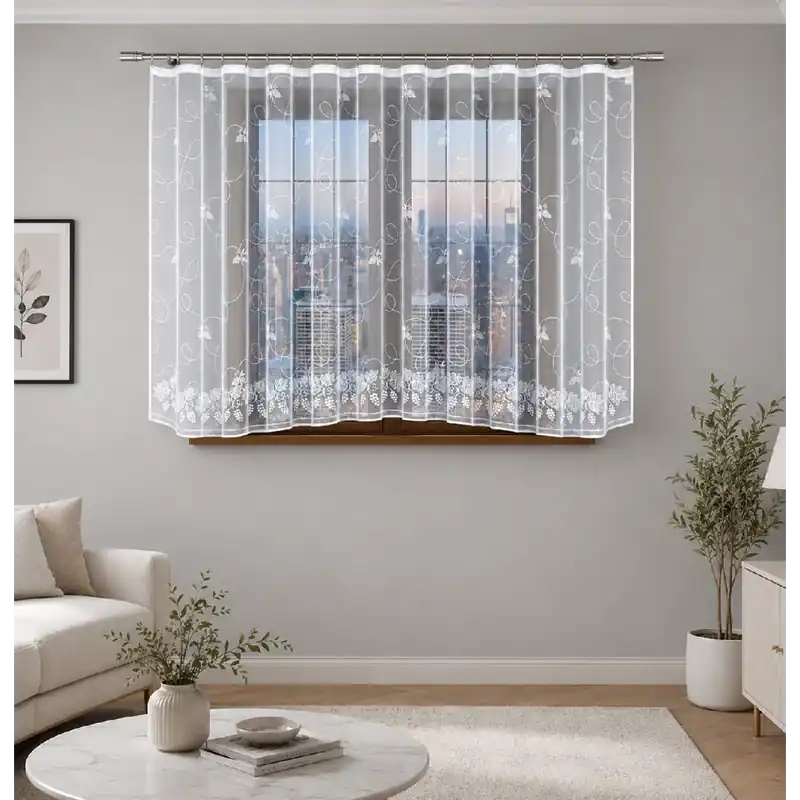 Nakupujte Hned Dekorační žakárová záclona s řasící páskou RIKI 140 bílá 300x140 cm MyBestHome