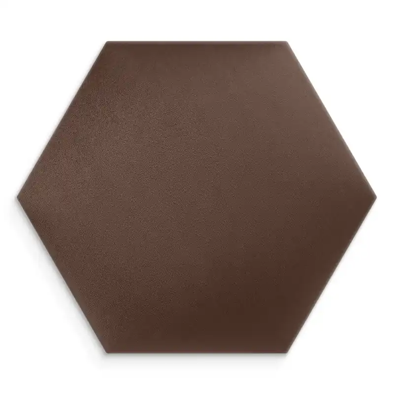 Vysoce Kvalitní Čalouněný nástěnný panel HEXAGON 40x35 cm hnědá MyBestHome