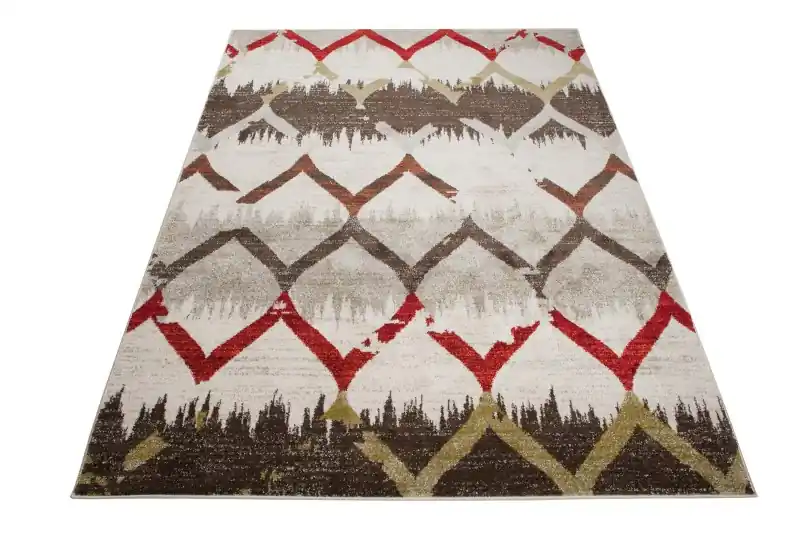 Sleva Koberec Sumatra E321 bílý / červený / béžový