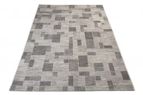 Originální Koberec TERAZZA 21107 stříbrný, černý / Taupe