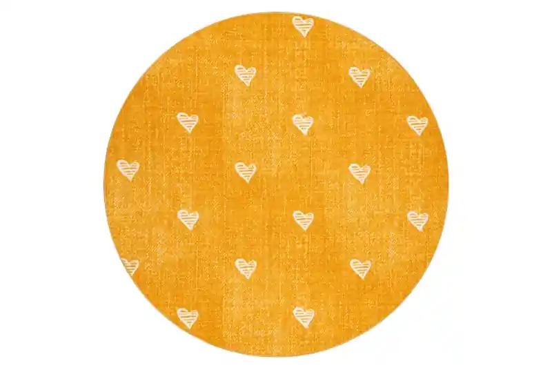 Speciální Cena Koberec HEARTS kruh Jeans - pomeranč