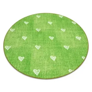 Akce Koberec HEARTS kruh Jeans - zelený