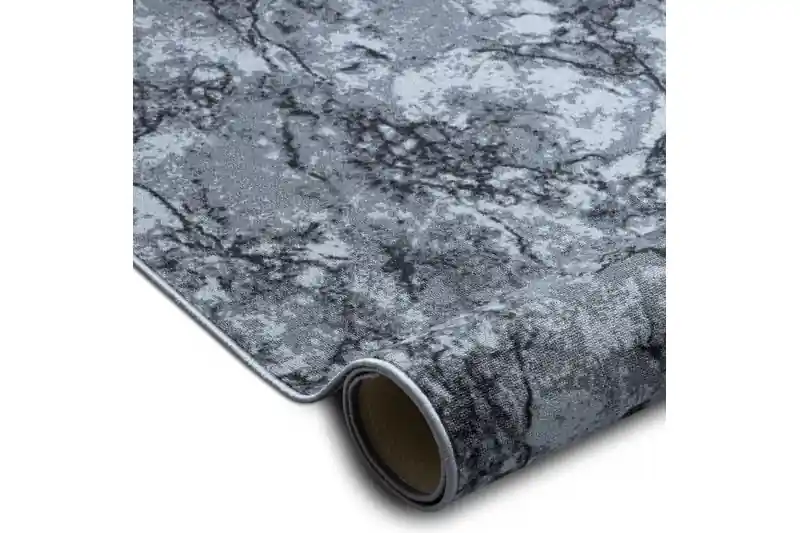 Rychlé Dodání Protiskluzový metrážový koberec MARBLE mramor, kámen šedý